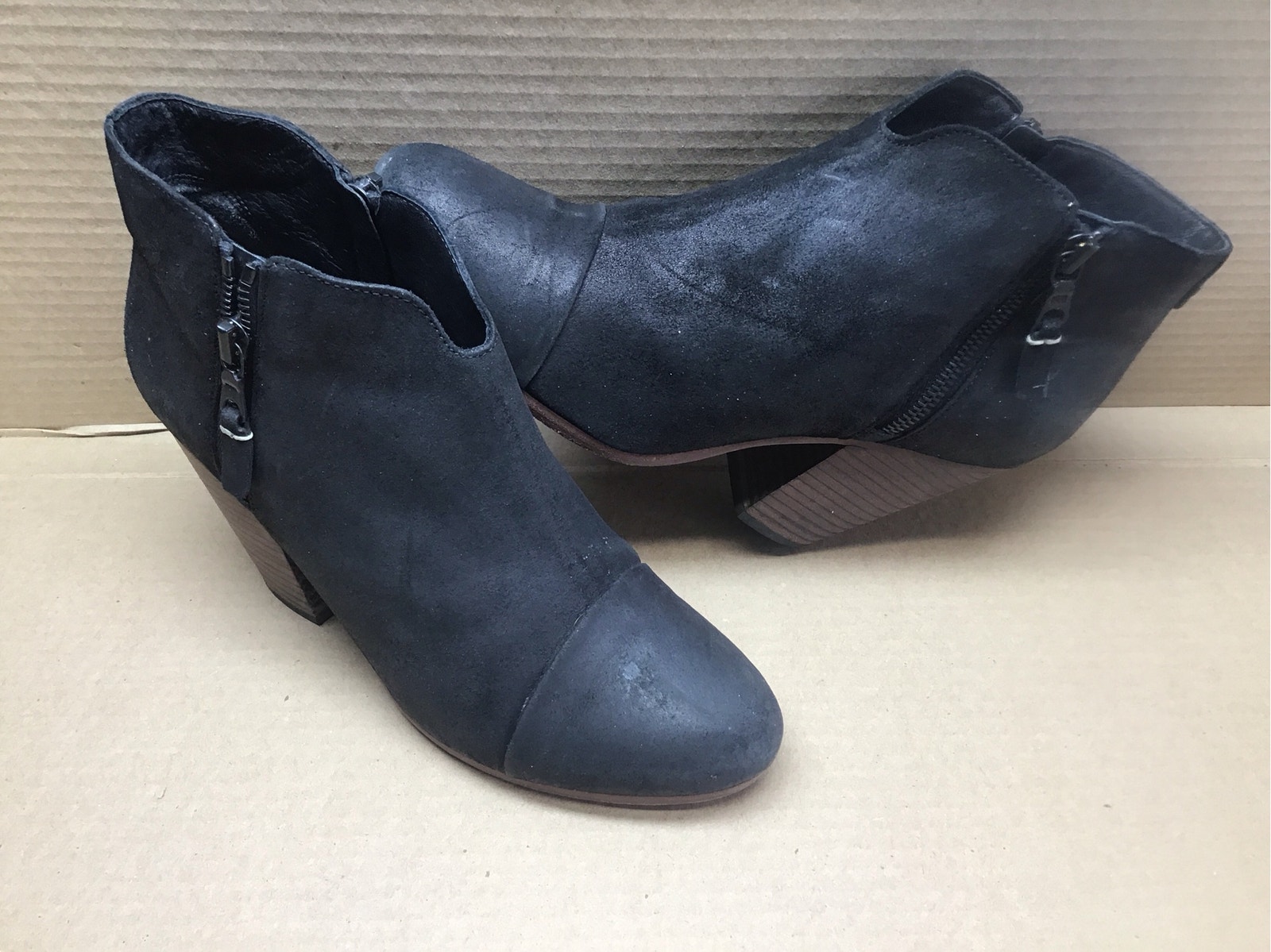 Rag Bone Classic Newbury Black Suede Ankle Boots Italy Sz 39.5 Fits Us 8.5 To 9